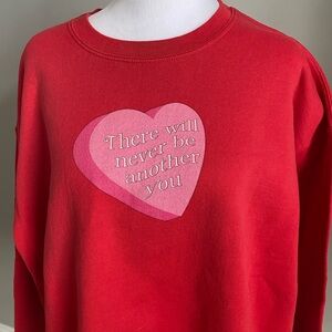Women’s Red & Pink Heart L Cotton Crewneck